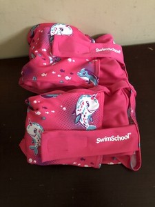 SwimSchool Pink Adjustable Fabric Arm Floats Size Small/Medium 30-50lb Max