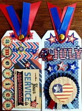 Premade Scrapbook Page/ Tag Set: 4th of July Service