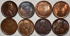 8x AU-UNC Lincoln Cents, 1909-P, 4x 1909-P VDB, 1910-P, 1922-D, & 1930-D