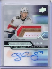2021-22 Upper Deck Premier Cole Schwindt Rookie Auto Patch /249