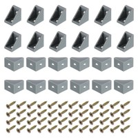 50 StüCk Kunststoffeckwinkel, 20X15X20Mm Nylon Regalwinkel Mit Schrauben (Grau)
