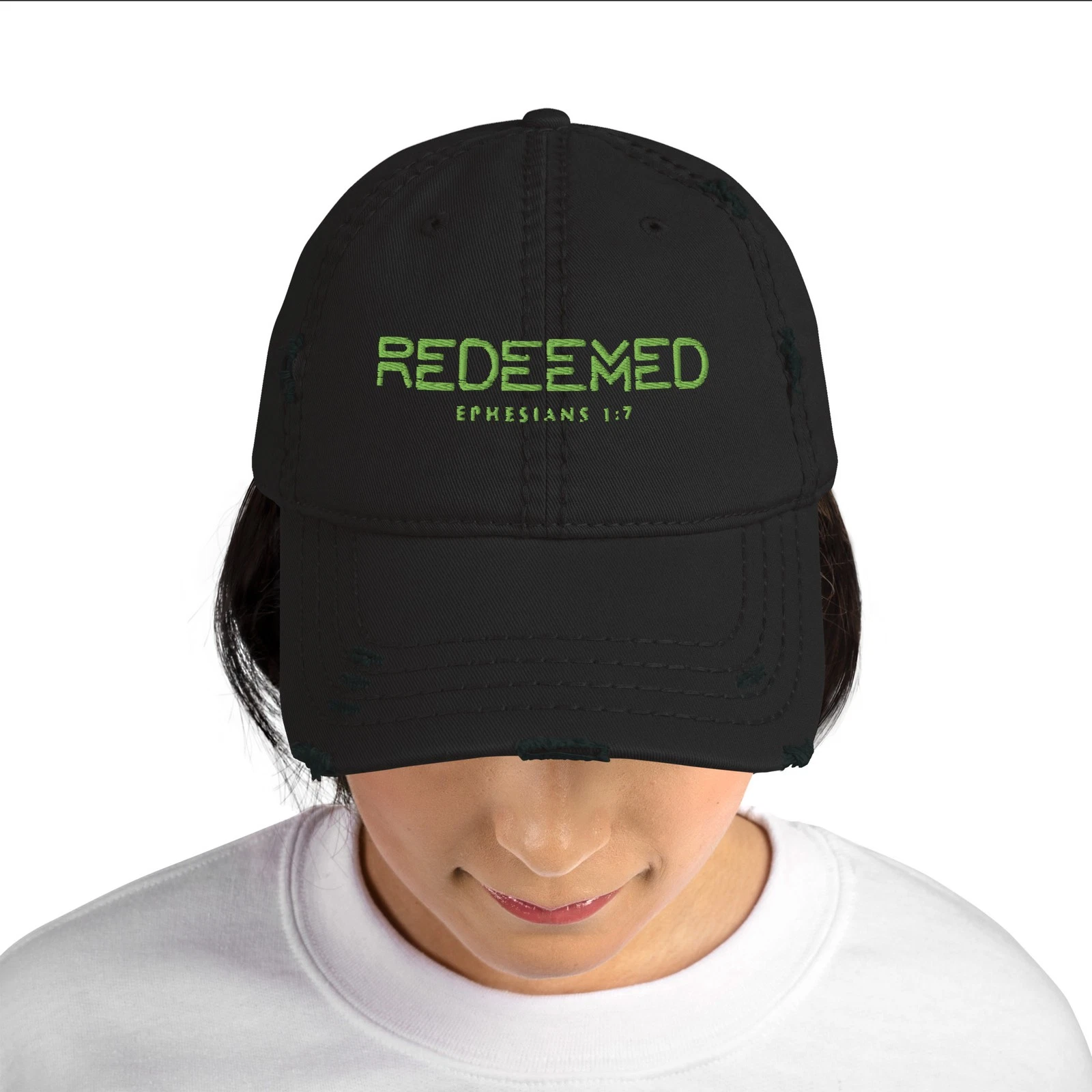 Redeemed Embroidered Distressed Cap