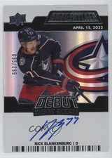 2022 Upper Deck Credentials Debut Ticket Access /299 Nick Blankenburg Auto 00tt