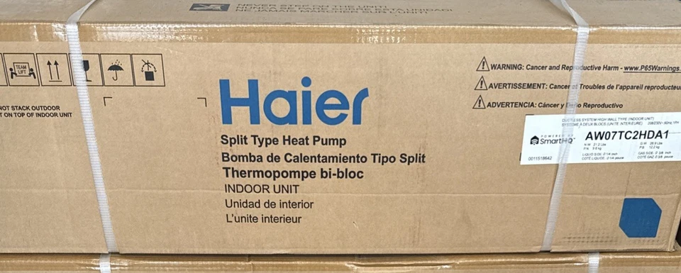 Haier AW07TC2HDA1 7000 Btu Split Type Heat Pump Indoor Unit Only New In Box - Image 3 of 3