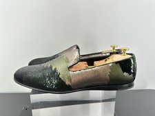 PRADA Camouflage Sequin Paillettes Loafers Slippers Slip-on 10. 5 EU/11.5 USA