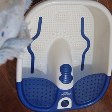 EQUATE Foot Bath Spa Massager w/ Massage Nodes for Feet, White/Blue