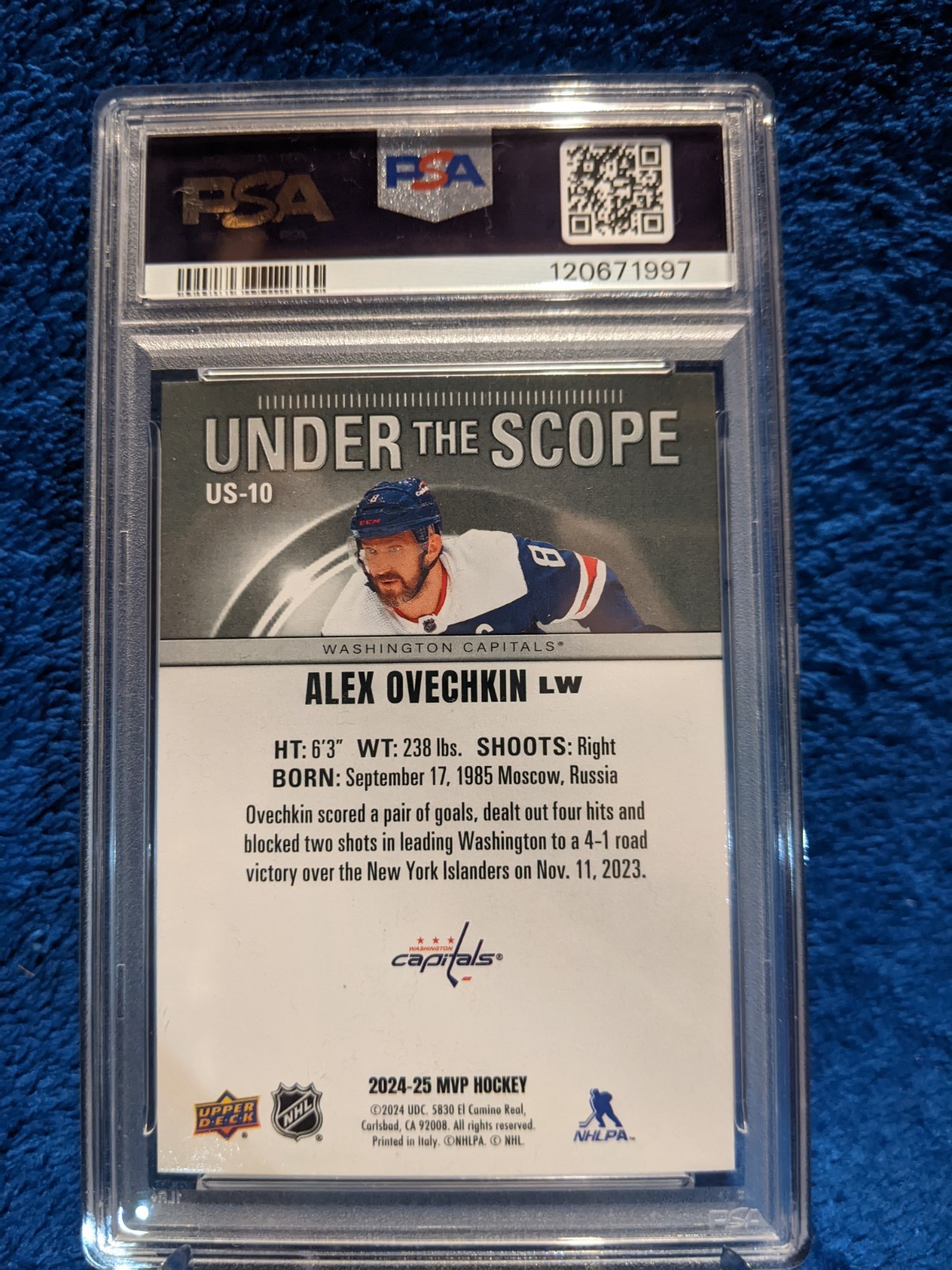 2024-25 Upper Deck MVP - Alexander Ovechkin PSA 9 #US-10 view 6