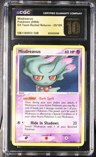 Pokemon Misdreavus 25/109 EX Team Rocket Returns - CGC 10 PRISTINE