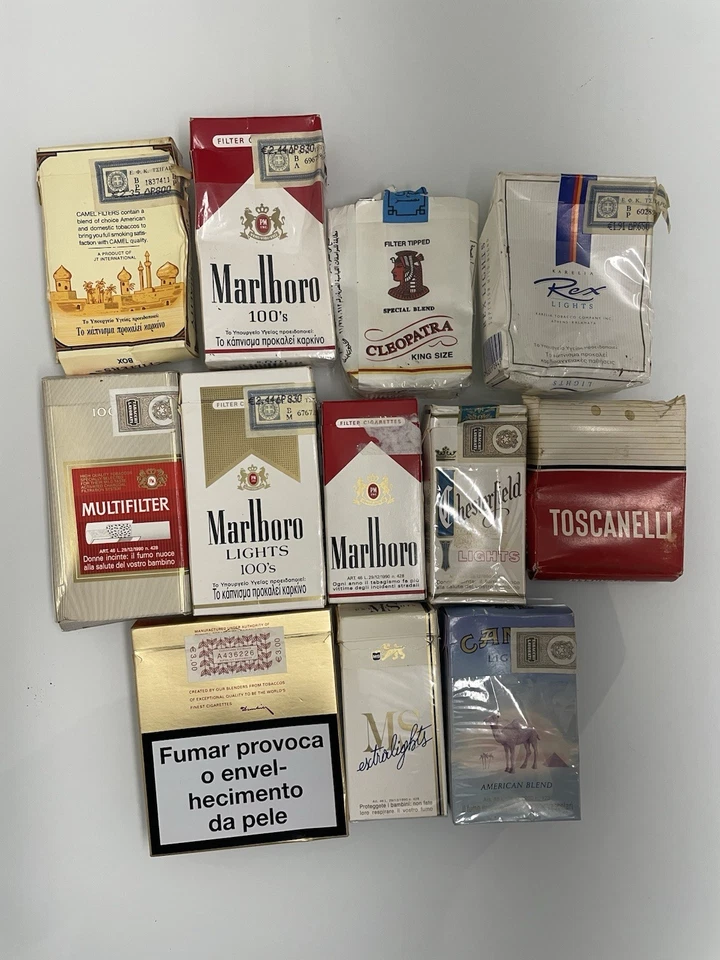 Lotto Pacchetti Sigarette Vintage Vuoti Miste Ms Marlboro Camel Dunhill - Immagine 2 di 4