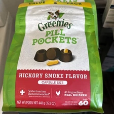 4,PACK Of 60 GREENIES Pill Pockets Hickory Smoke Chicken 240 Ct. Best By 6/29