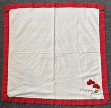 Vintage Gymboree Pretty Poppy Baby Blanket Red Bows Reversible Cotton 28"x32"