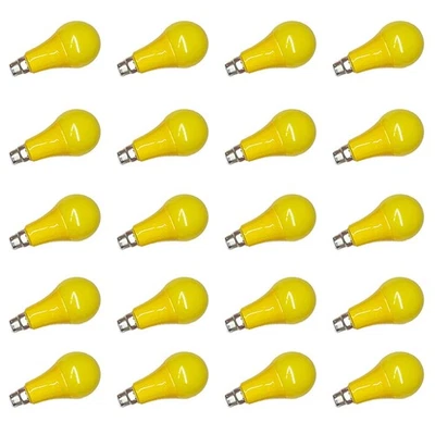 20 PCS Non-dimmable LED B22 Bayonet Bulbs A60 7W AC 220V Yellow Bulb for Wedding - image 1 of 4