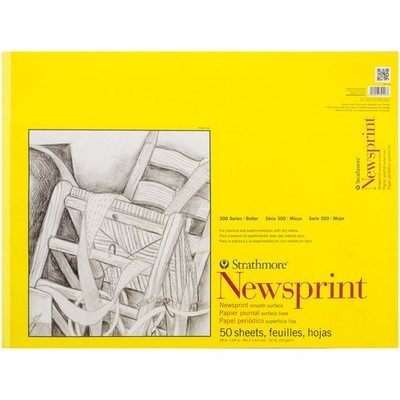 Strathmore Glatt Zeitungspapier Papier Block 18''X24'' -50 Blatt - 307018