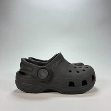 Crocs Classic Clog Black Lightweight Adjustable Strap Slip On Shoes Kids Size 5