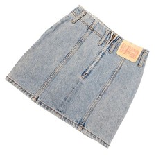 Vtg 90s Bongo by Gene Montesano Denim Mini Skirt Made in USA High Waist Size 7
