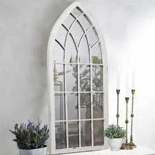 Rustic Arched Window Mirrors for Wall Decor Living Room 20 x 45 inches, Hangi...