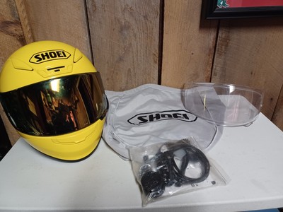 Yellow Shoei RF-1200 Helmet Bluetooth Motorcycle Helmet Medium 1/8  1/4