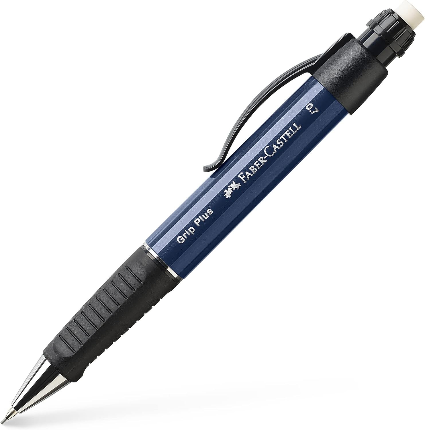 Faber-Castell Grip Plus 0.7mm Pencil Metallic Blue Ergonomic Triangular Eraser