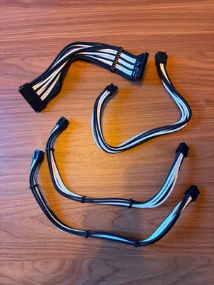Cablemod Modmesh Pro Extension Kit - ATX, EPS12V, 2x PCIe - schwarz/weiß