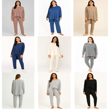 2 piece Loungewear Track Suit plus size 08-30 loung set high low knitted top set