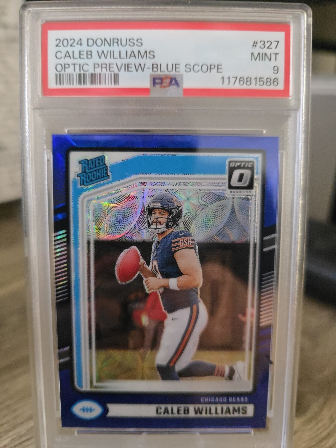 Caleb Williams 2024 Panini Donruss Optic Preview Blue Scope Prizm #327 PSA 9 🔥