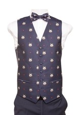 Michelsons of London Navy Pudding Waistcoat