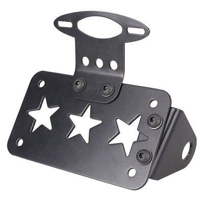 Schwarz Star Kennzeichen Halterung Klammer für Harley Bobber Chopper Cafe Racer