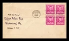 DR JIM STAMPS US EDGAR ALLAN POE FIRST DAY ISSUE SCOTT 986 BLOCK OF 4 COVER