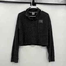 Pink Victoria secret gray cropped pullover small