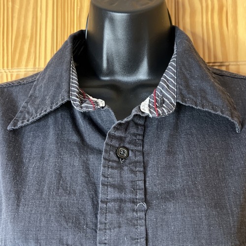 Decree Men's Dark Gray Art Print With Stitching Long Sleeve Shirt Size Large - Picture 5 of 14