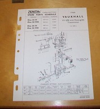 CARBURADOR VAUXHALL VX4/90 1966 ZENITH 34 IV 34 IVD PROGRAMA DE REPUESTOS