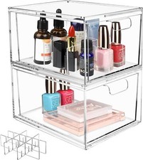 Yes Fresh Drawer Organizer Stackable Cosmetic Desk with Transparent