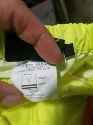 AWARE WEAR Reflective Rain Pants Concern for Safety;LIME; Class E Level 2 size L - Picture 14 of 14