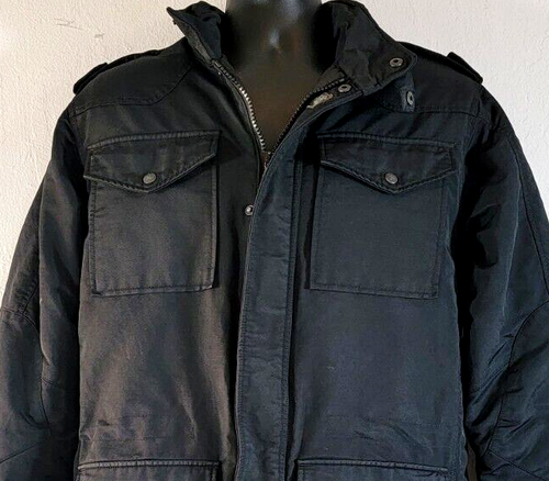 I. Spiewak & Sons Men Large Tactical Duty Jacket Black CC Inside Pocket Hood - Picture 12 of 18