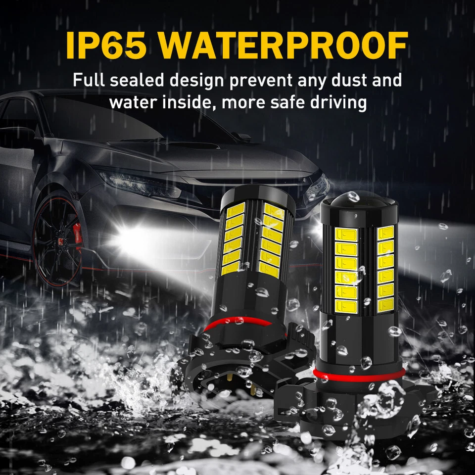 2 светодиодные противотуманные фары AUXITO H16 5202 6000K суперяркие белые CANBUS - Изображение 3 из 4