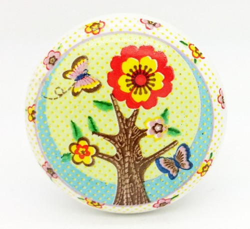 Relojes para pájaros flores perillas de puerta de cerámica cajón de porcelana tirones manija de armario - Imagen 14 de 25