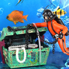 Fish tank decoration treasure seeker aquarium...