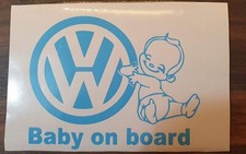 Volkswagen Baby On Board Vinyl Stickers Baby Blue Baby Pink
