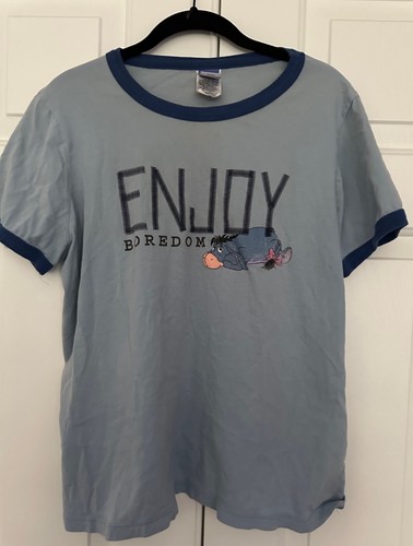 Official Disney's Women's Eeyore Enjoy Boredom T-Shirt - Blue - Size 1X