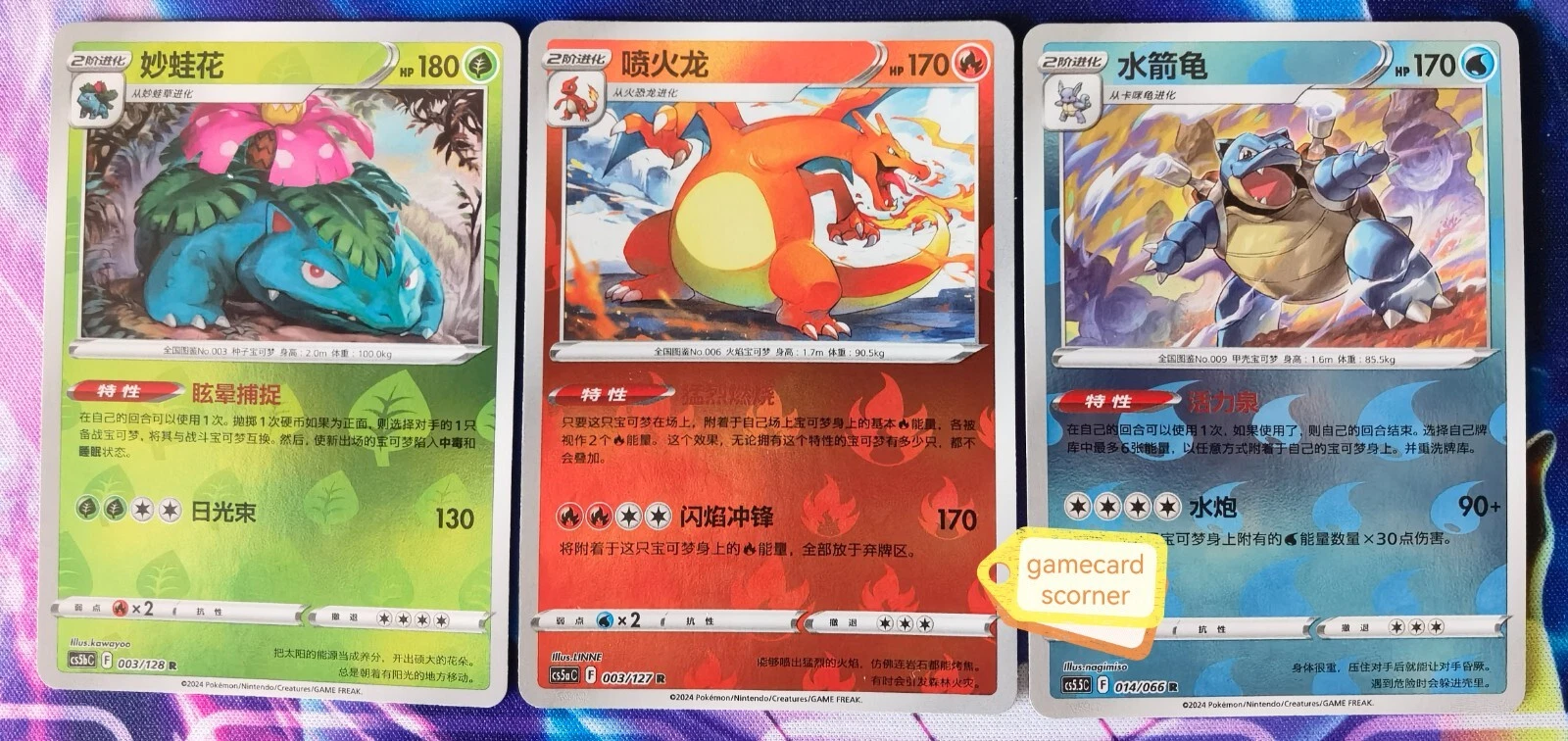Pokemon TCG Exclusive S-Chinese Sword&Shield Charizard Blastoise Venusaur Holo