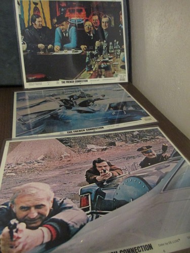 3 THE FRENCH CONNECTION GEFLAMMTE FILMPLAKATE 1971 = 11"X14"