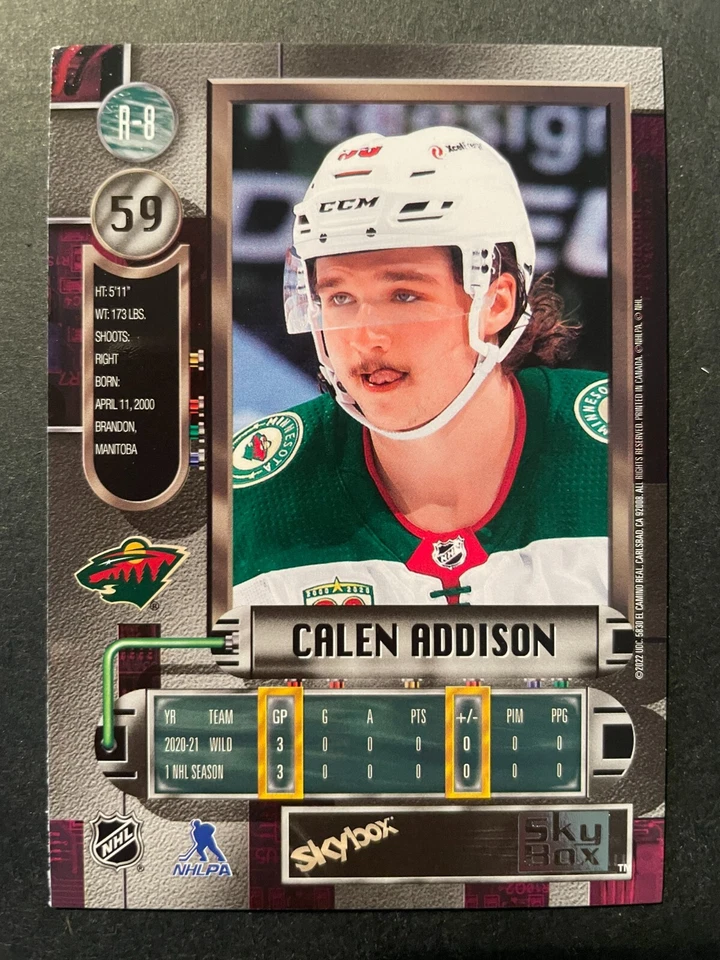 Calen ADDISON 2021-22 Skybox Metal Universe Rookie Retro Insert #R-8 - Image 2 of 2