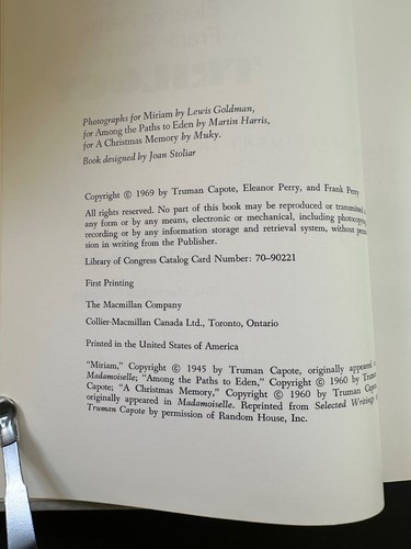 Trilogy, by Truman Capote & Eleanor & Frank Perry - 1969 - 1st, 1st HC Book DJ - Imagen 7 de 14