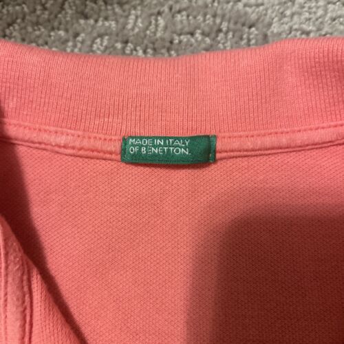 BENETTON Womens Polo Shirt UK 8 Small Pink Melon - Picture 3 of 4