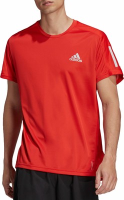 Adidas H34488 Men's Red Short Sleeve Crew Neck Own the Run Fit Tee Shirt  AC224 | eBay