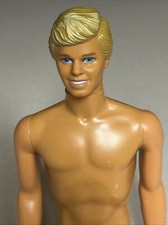 Vintage Ken Doll Neck 1988 Blonde Hair Blue Eyes Frosted Molded Hair Malaysia