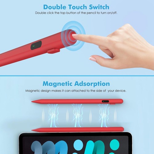 Stylet MoKo, stylet tactile actif pour appareils iOS/Android, rouge - Photo 5/8