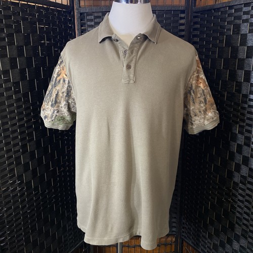 Cabela’s Polo Men’s XL Olive w/ ZONZ Camo Sleeves – Supima Cotton - Picture 1 of 17