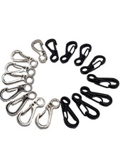 8&times;Karabinerhaken Mini Schwarz Silber  Karabiner Camping  Haken Angeln