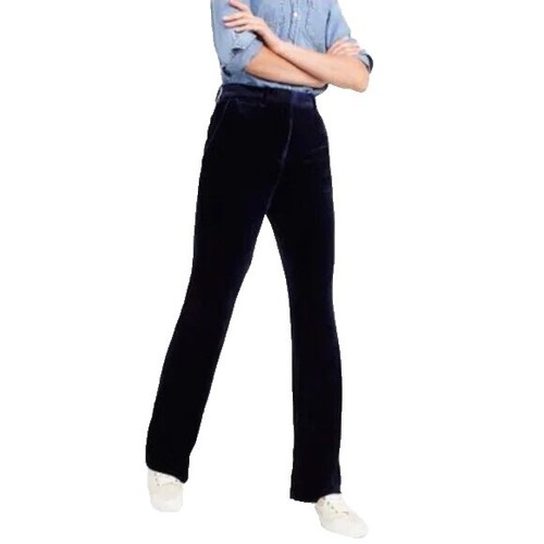 Alex & Sophia Women Black Velvet Front-Slit Flare Pants  display picture 2